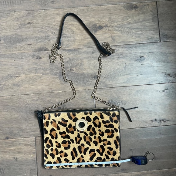 Paul Costelloe Leopard Print Leather Crossbody Bag - Picture 3 of 5